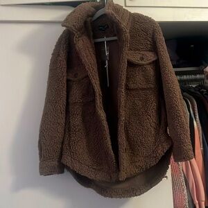 Online boutique Love Tree Brown Sherpa Coat